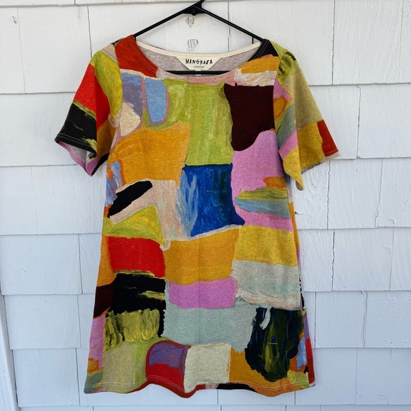 Gorman x Mangkaja Short Sleeve Mini Dress Abstract Multicolor size XS - Picture 1 of 7